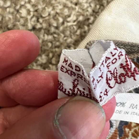 Vintage Rayon Scarf Made in Italy for Strawbridge & Clothier  C. 1970s - Picture 11 of 14